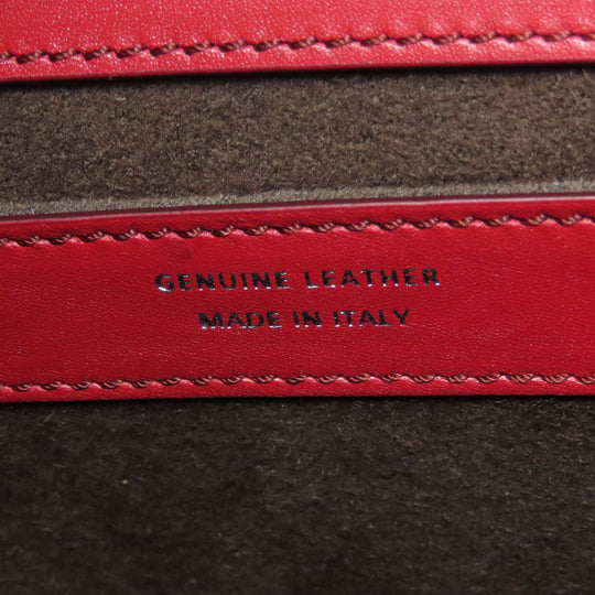 TOD�fS Handbag leather Red Double T 2WAY Women Used Authentic