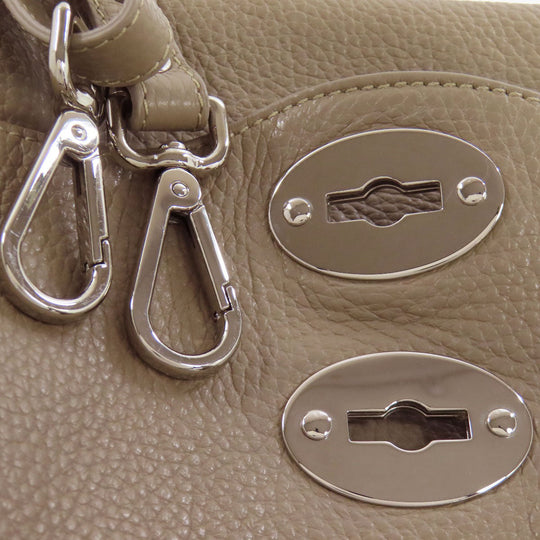 ZANELLATO Handbag leather gray 2WAY Women Used Authentic