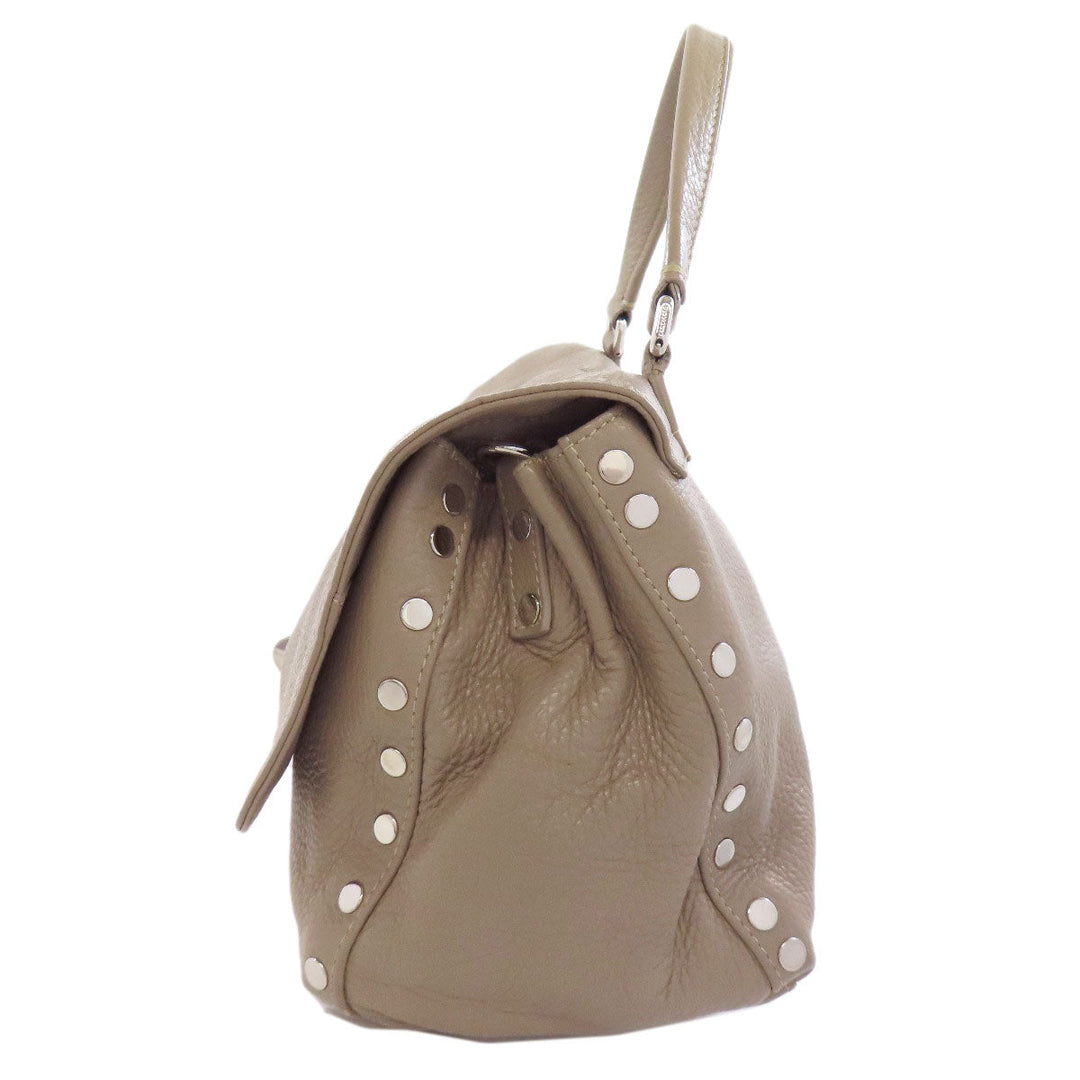 ZANELLATO Handbag leather gray 2WAY Women Used Authentic