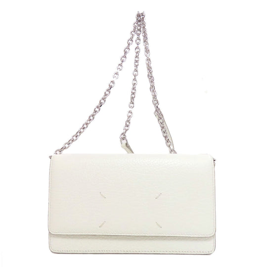 Maison Margiela Long Wallet Purse leather white Chain wallet Women Used Authentic