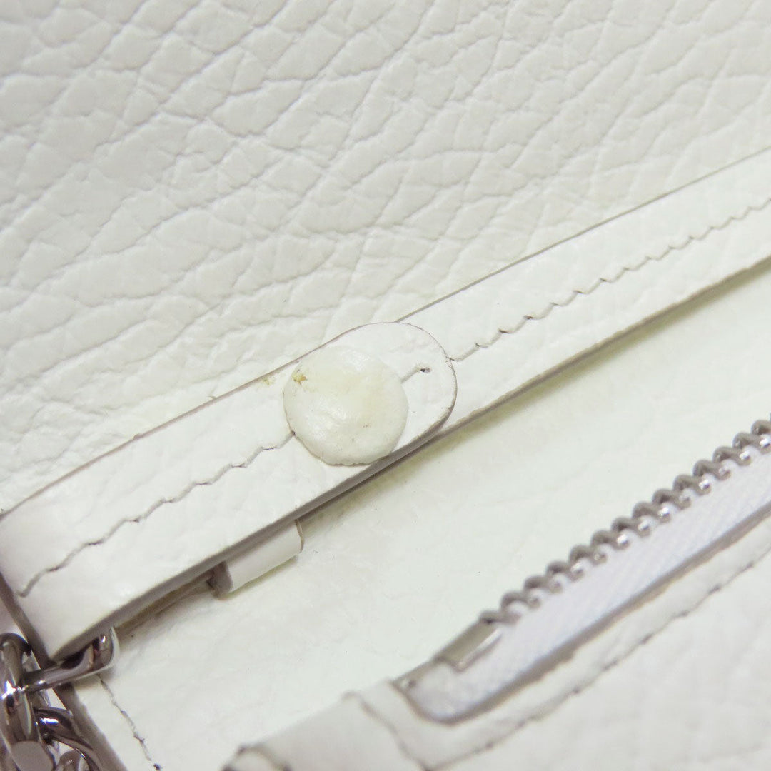 Maison Margiela Long Wallet Purse leather white Chain wallet Women Used Authentic