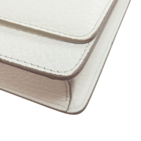 Maison Margiela Long Wallet Purse leather white Chain wallet Women Used Authentic