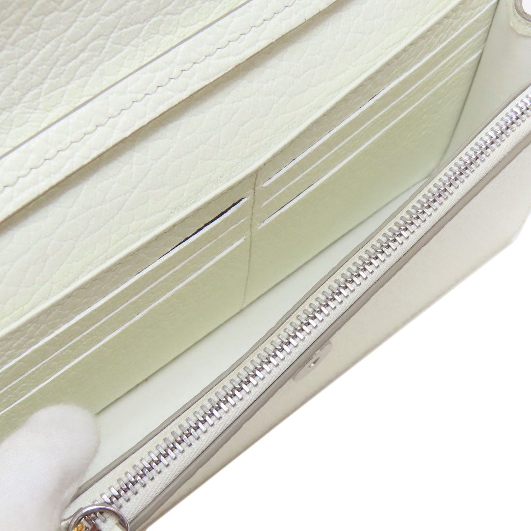 Maison Margiela Long Wallet Purse leather white Chain wallet Women Used Authentic