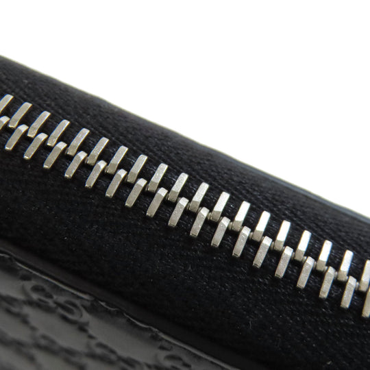 GUCCI Long Wallet Purse 544473 leather black Outlet GG Signature Micro Shima mens(Unisex) Used Authentic