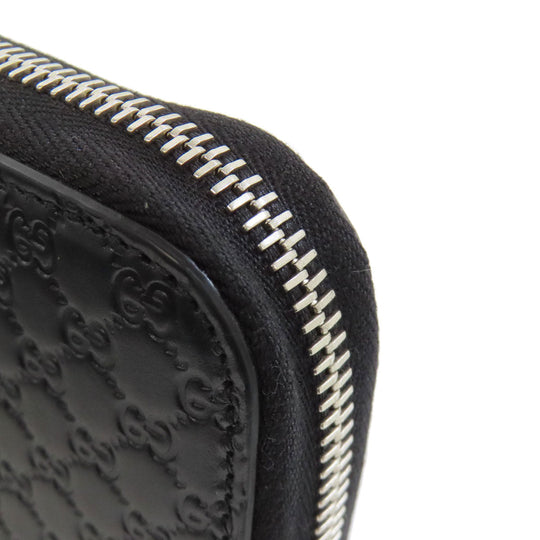 GUCCI Long Wallet Purse 544473 leather black Outlet GG Signature Micro Shima mens(Unisex) Used Authentic