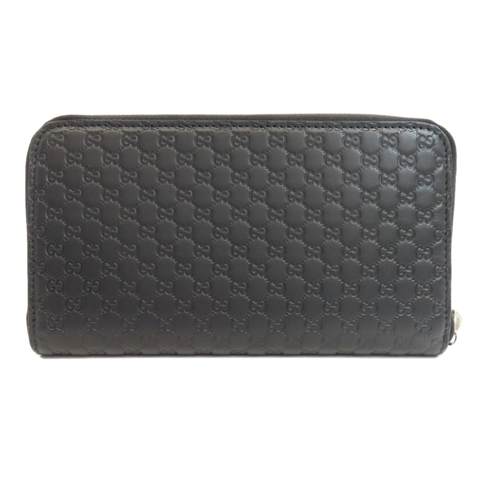 GUCCI Long Wallet Purse 544473 leather black Outlet GG Signature Micro Shima mens(Unisex) Used Authentic