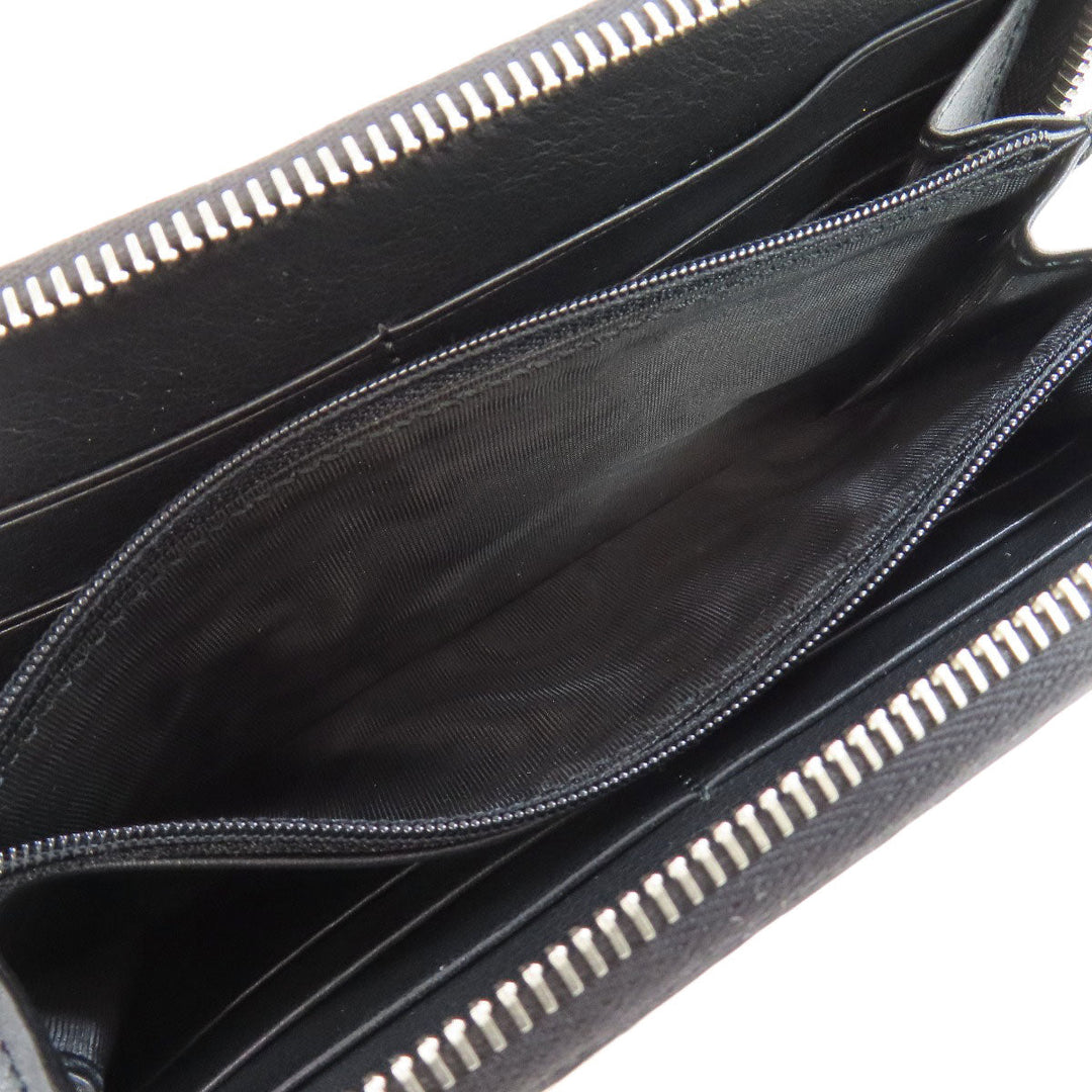 GUCCI Long Wallet Purse 544473 leather black Outlet GG Signature Micro Shima mens(Unisex) Used Authentic