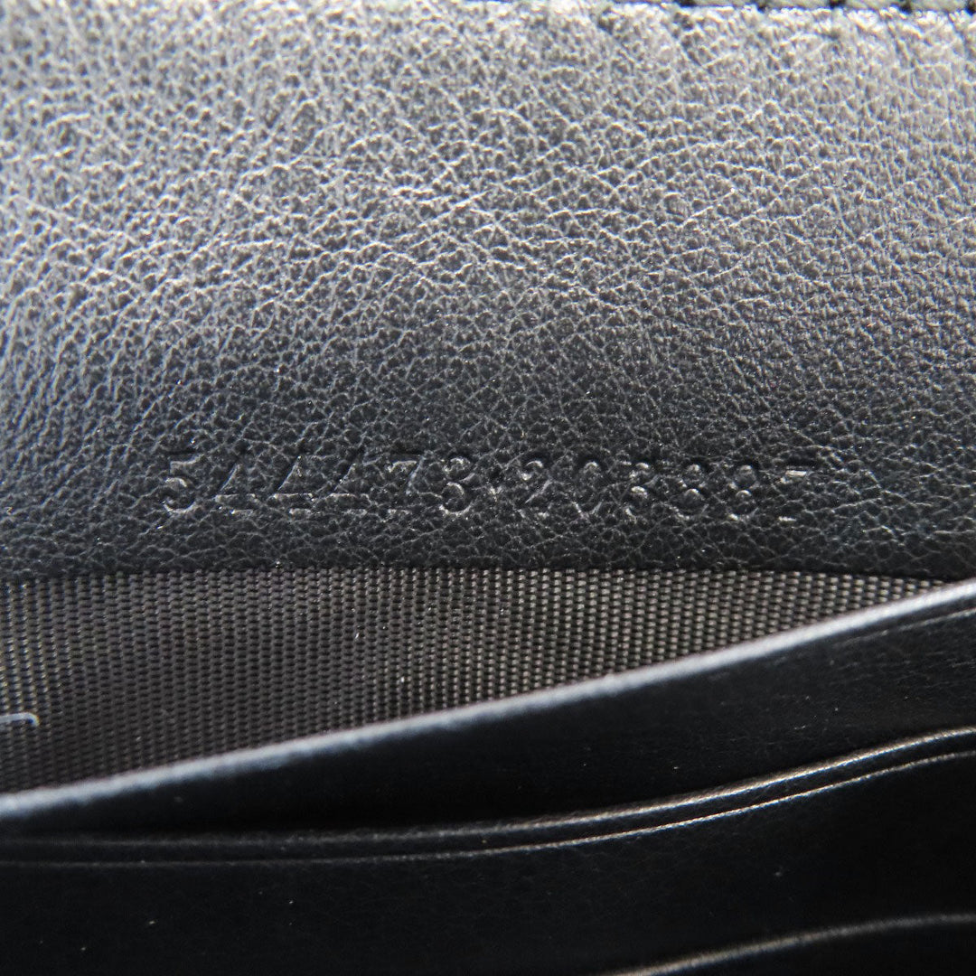 GUCCI Long Wallet Purse 544473 leather black Outlet GG Signature Micro Shima mens(Unisex) Used Authentic