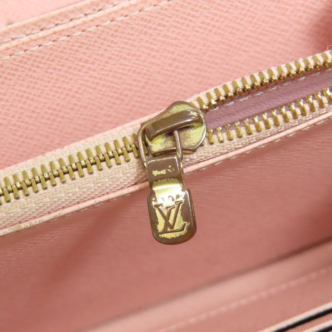LOUIS VUITTON Long Wallet Purse N60046 Damier canvas Brown Zippy wallet