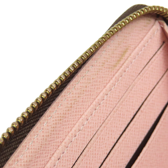 LOUIS VUITTON Long Wallet Purse N60046 Damier canvas Brown Zippy wallet