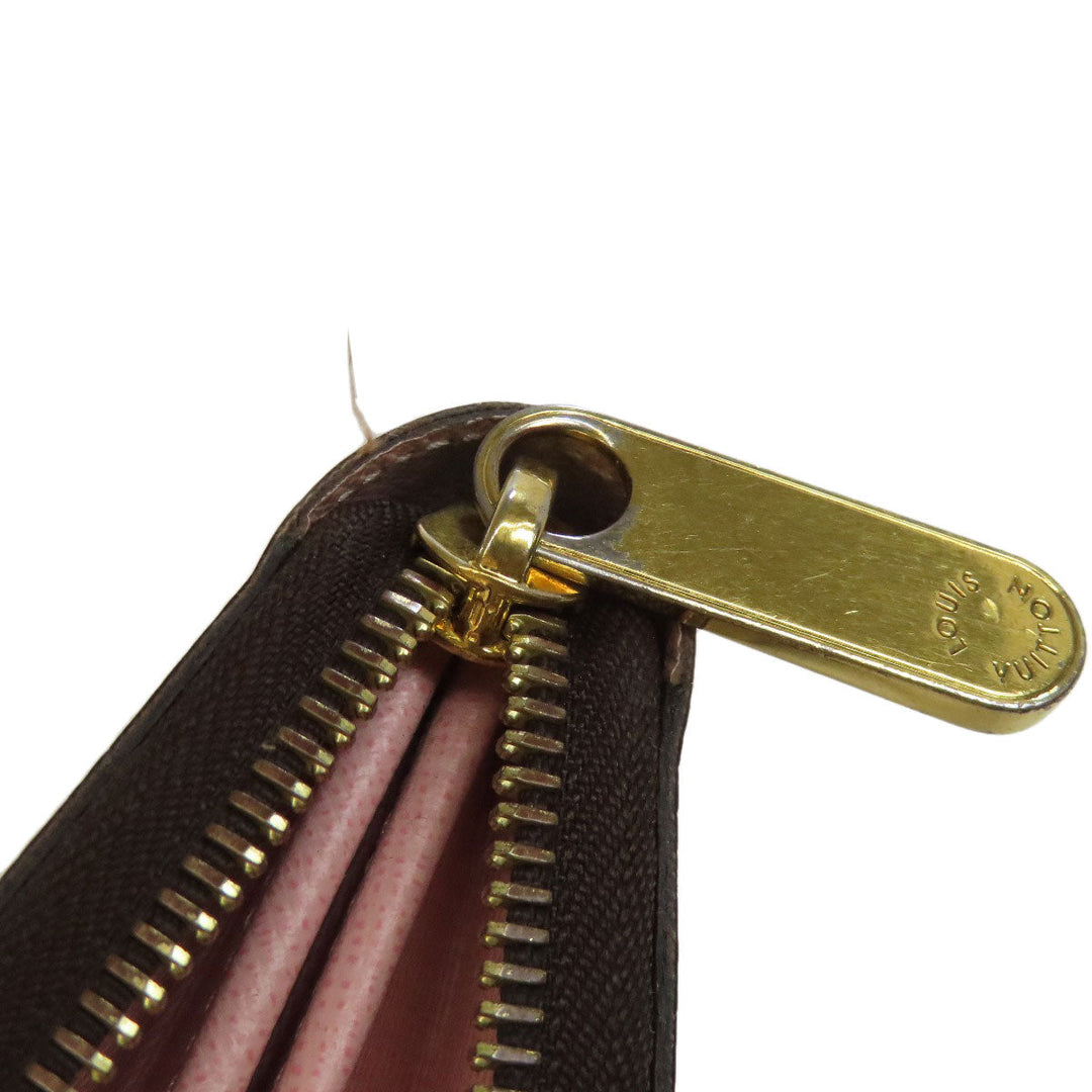 LOUIS VUITTON Long Wallet Purse N60046 Damier canvas Brown Zippy wallet