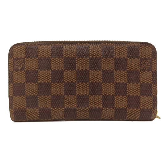 LOUIS VUITTON Long Wallet Purse N60046 Damier canvas Brown Zippy wallet