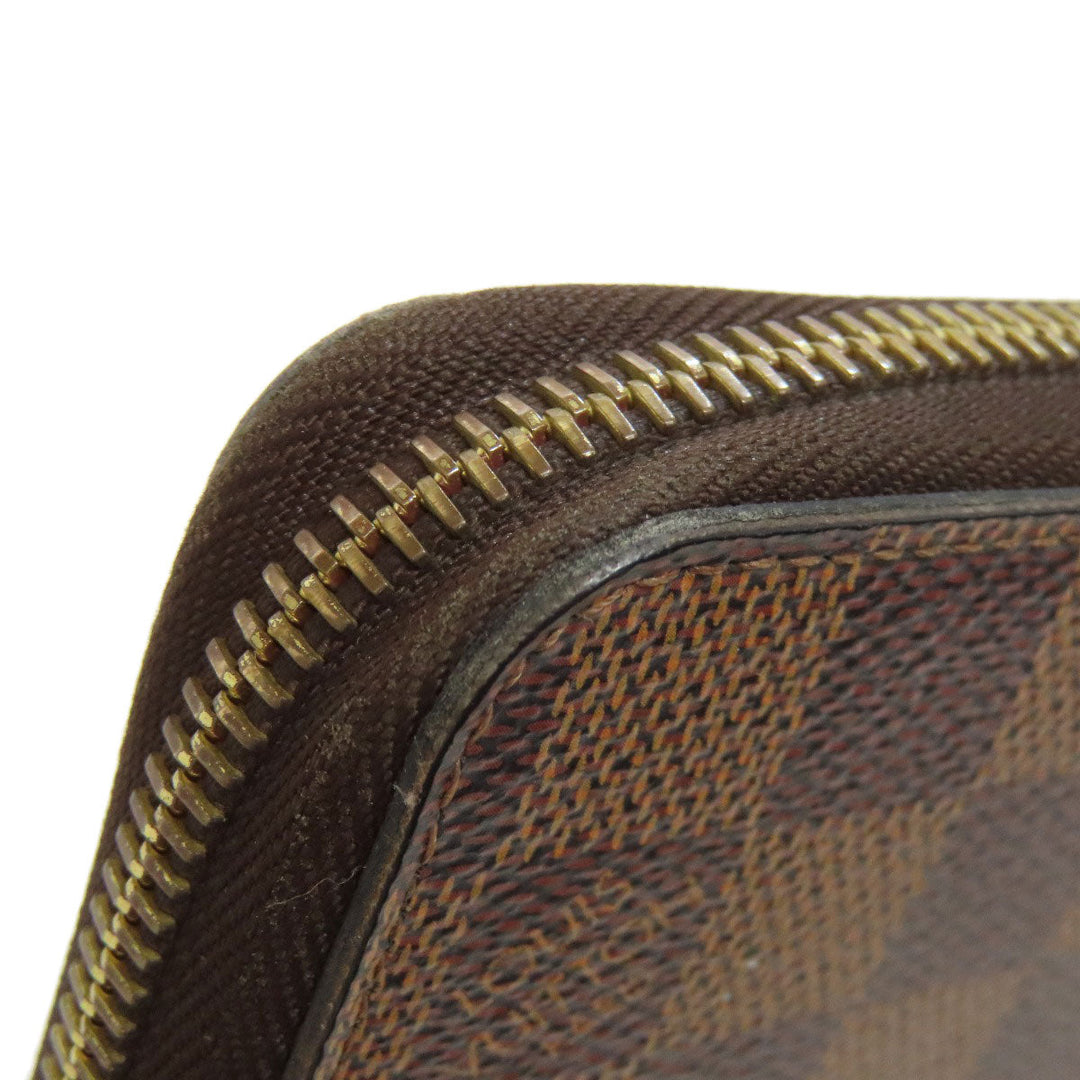 LOUIS VUITTON Long Wallet Purse N60046 Damier canvas Brown Zippy wallet