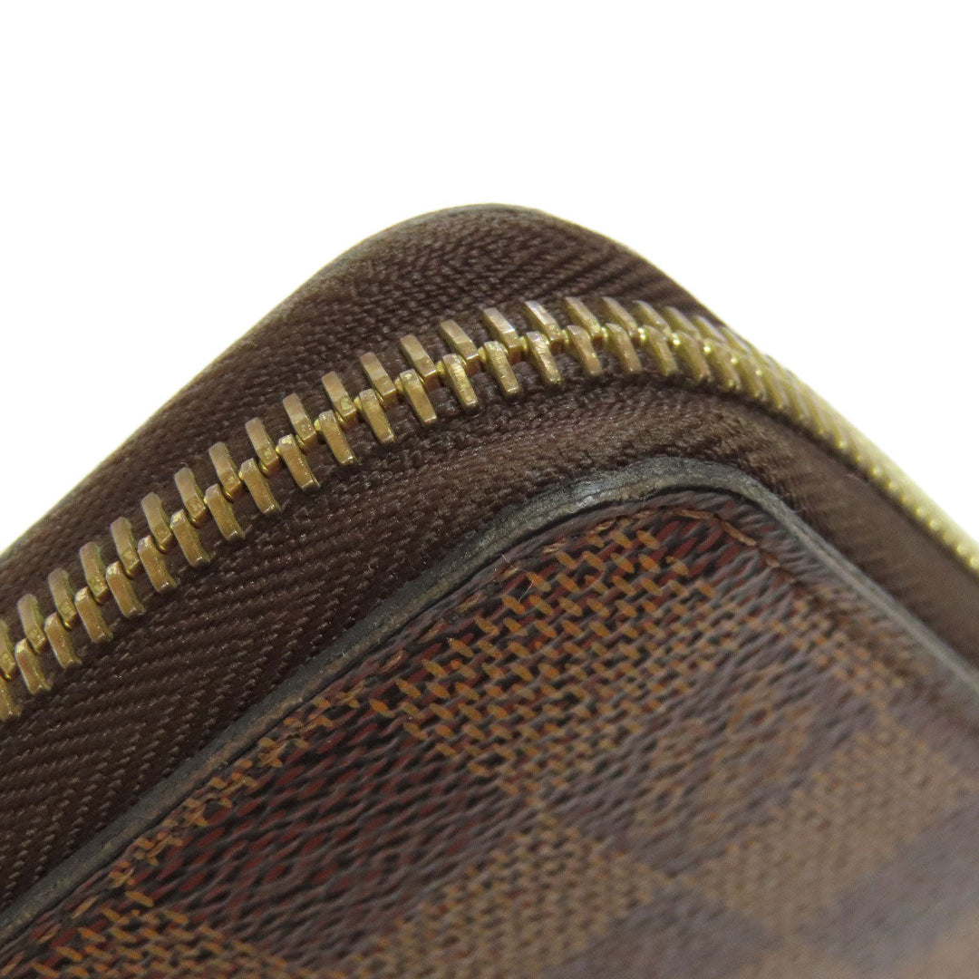 LOUIS VUITTON Long Wallet Purse N60046 Damier canvas Brown Zippy wallet