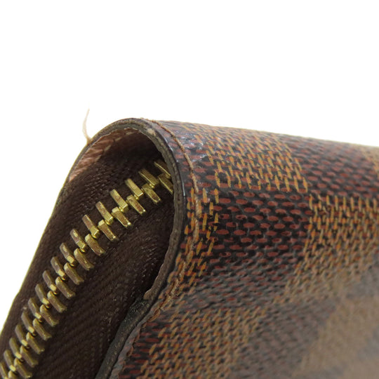 LOUIS VUITTON Long Wallet Purse N60046 Damier canvas Brown Zippy wallet