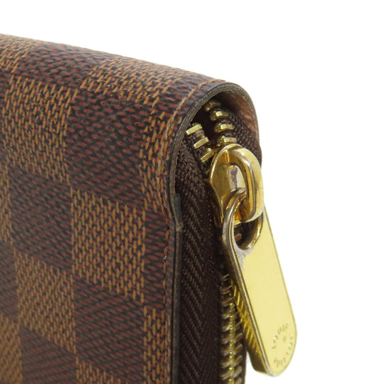LOUIS VUITTON Long Wallet Purse N60046 Damier canvas Brown Zippy wallet