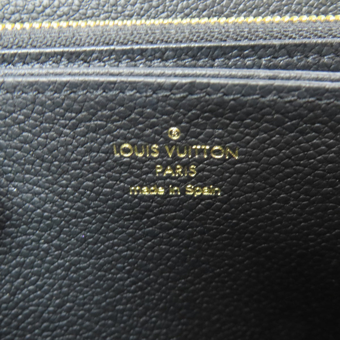 LOUIS VUITTON Long Wallet Purse M61864 Ann Platt black Zippy wallet Women(Unisex) Used Authentic