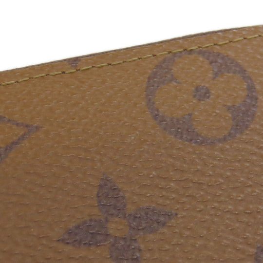 LOUIS VUITTON Long Wallet Purse M82336 Monogram reverse Brown Portefeuille Clemence Women(Unisex) Used Authentic