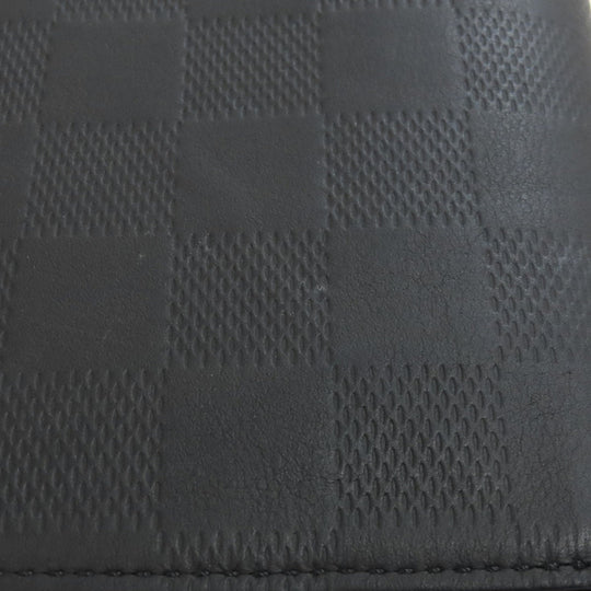 LOUIS VUITTON Long Wallet Purse N63548 Damier Anfini black Zippy wallet  Vertical mens Used Authentic