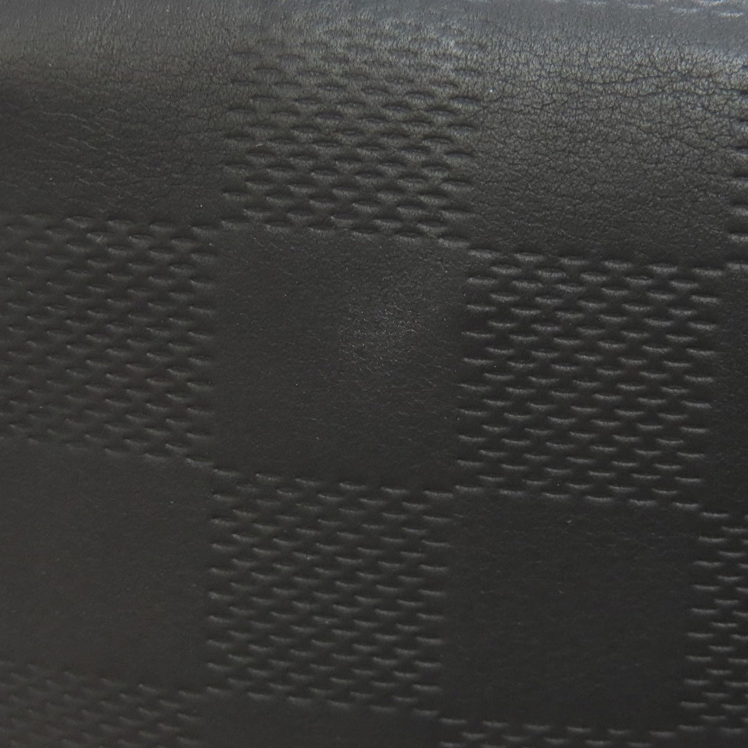 LOUIS VUITTON Long Wallet Purse N63548 Damier Anfini black Zippy wallet  Vertical mens Used Authentic