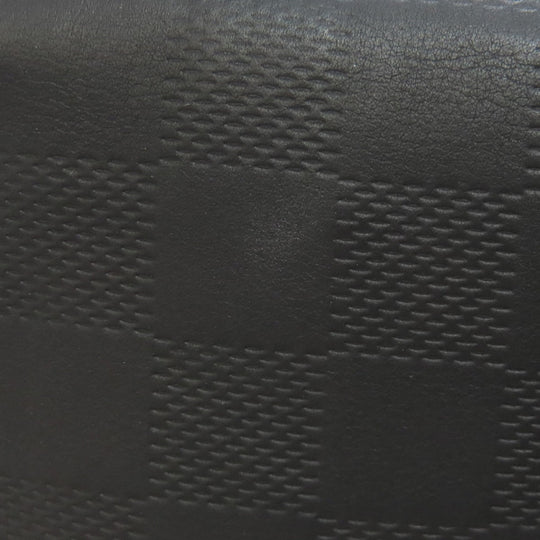 LOUIS VUITTON Long Wallet Purse N63548 Damier Anfini black Zippy wallet  Vertical mens Used Authentic