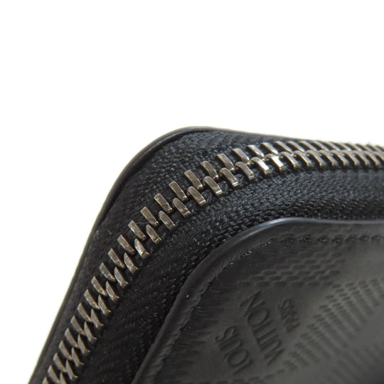 LOUIS VUITTON Long Wallet Purse N63548 Damier Anfini black Zippy wallet  Vertical mens Used Authentic