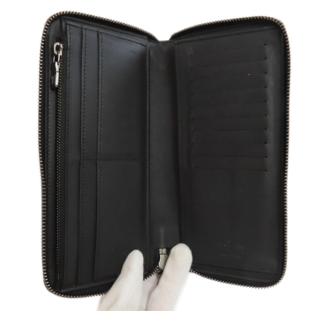 LOUIS VUITTON Long Wallet Purse N63548 Damier Anfini black Zippy wallet  Vertical mens Used Authentic