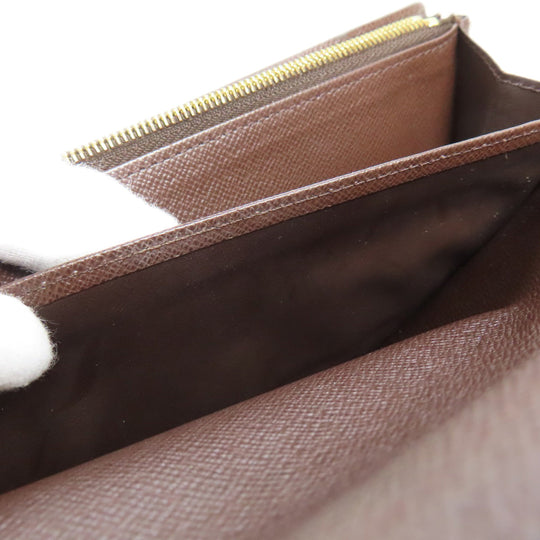 LOUIS VUITTON Long Wallet Purse N63209 Damier canvas Brown Portefeuille Sara