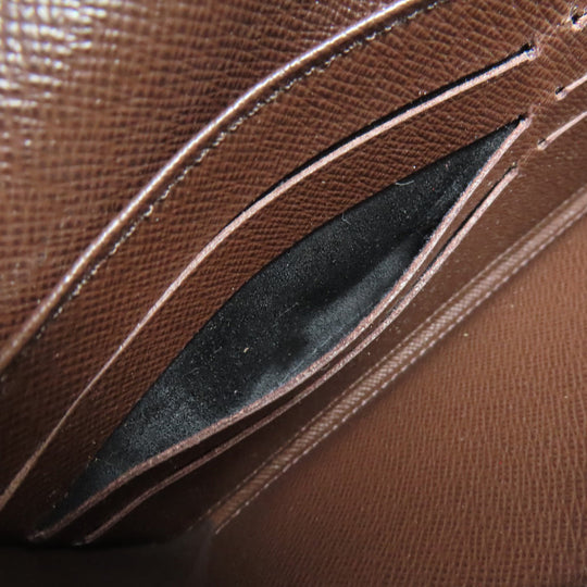 LOUIS VUITTON Long Wallet Purse N63209 Damier canvas Brown Portefeuille Sara