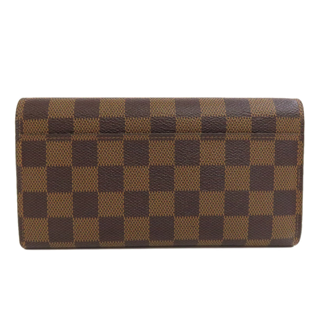 LOUIS VUITTON Long Wallet Purse N63209 Damier canvas Brown Portefeuille Sara