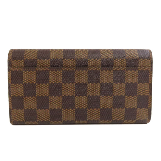 LOUIS VUITTON Long Wallet Purse N63209 Damier canvas Brown Portefeuille Sara