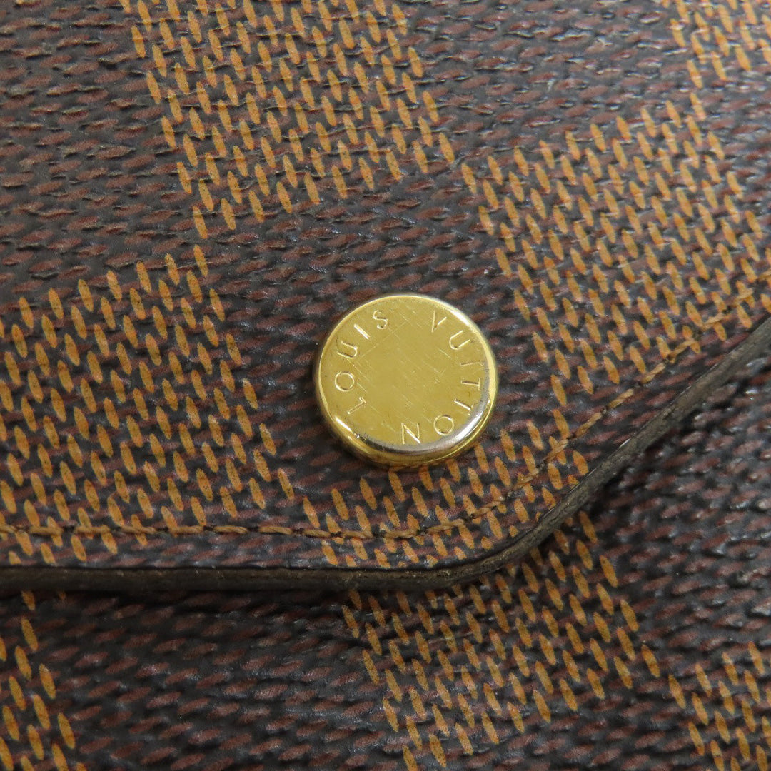 LOUIS VUITTON Long Wallet Purse N63209 Damier canvas Brown Portefeuille Sara
