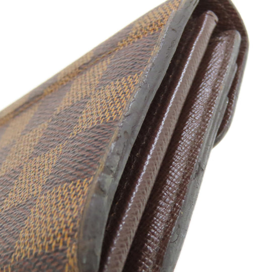 LOUIS VUITTON Long Wallet Purse N63209 Damier canvas Brown Portefeuille Sara