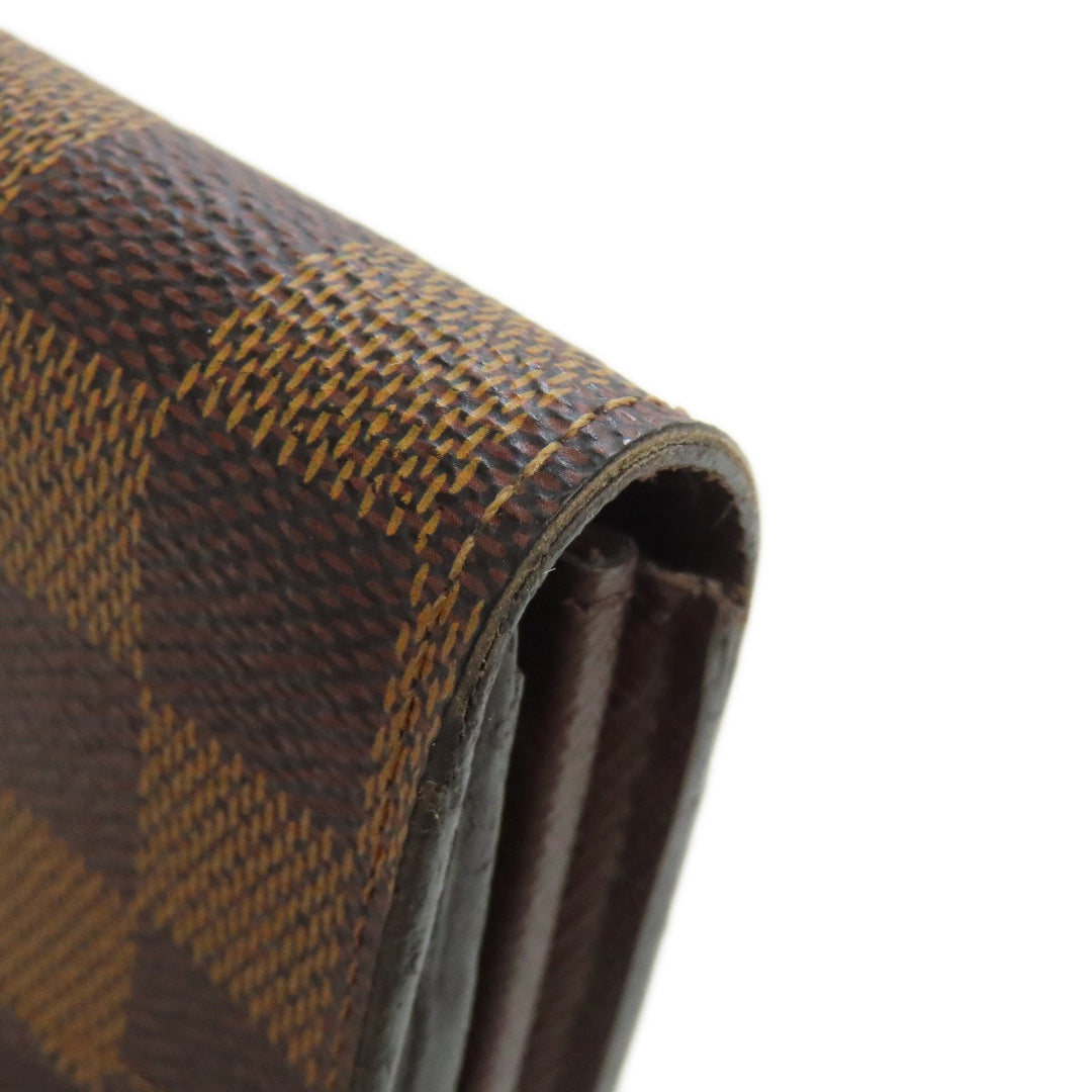LOUIS VUITTON Long Wallet Purse N63209 Damier canvas Brown Portefeuille Sara