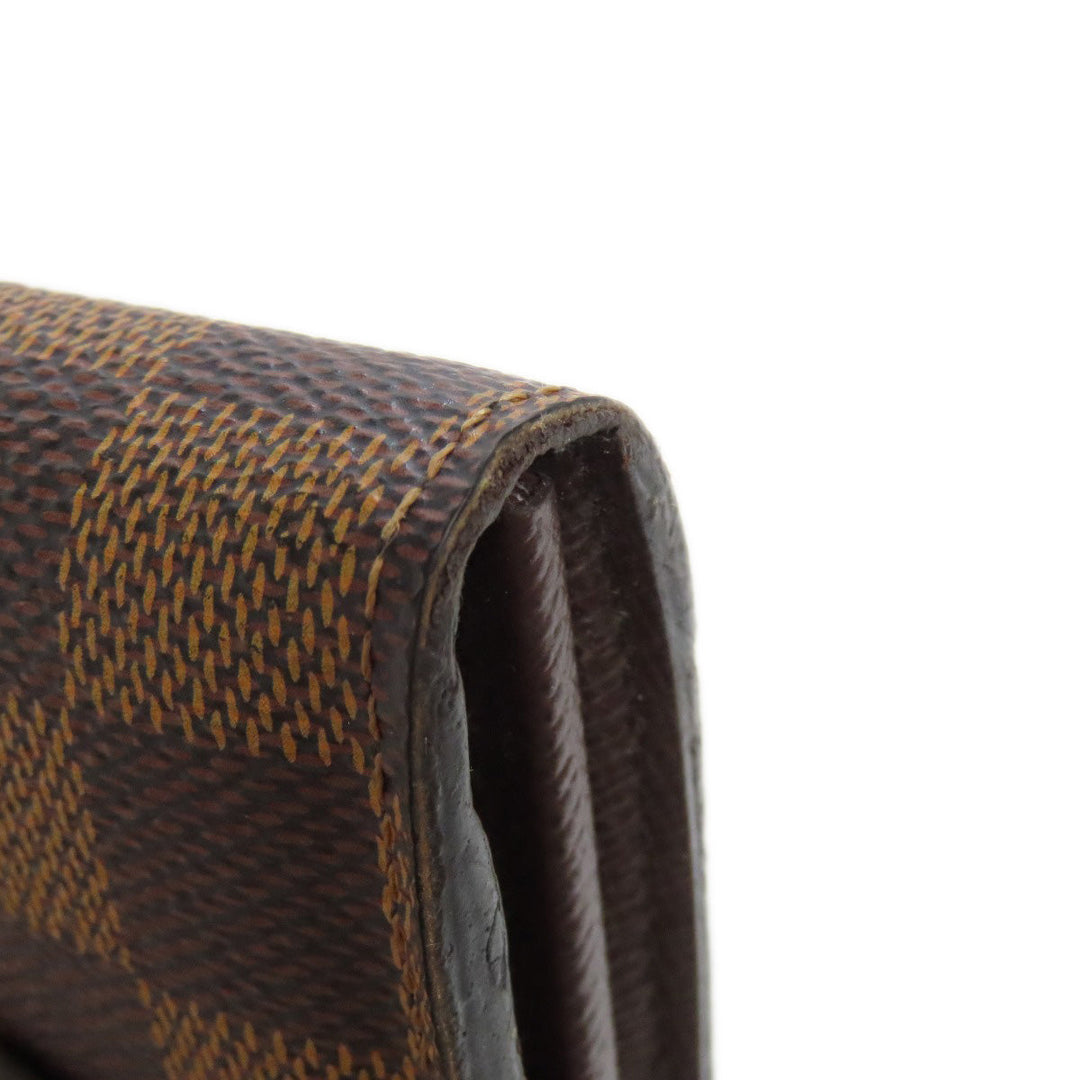 LOUIS VUITTON Long Wallet Purse N63209 Damier canvas Brown Portefeuille Sara