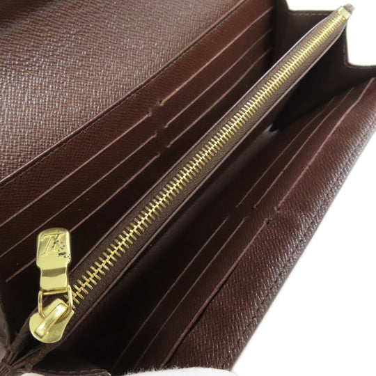 LOUIS VUITTON Long Wallet Purse N63209 Damier canvas Brown Portefeuille Sara