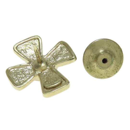 CHANEL Brooch Gold Plated gold PinBrooch Cross COCO Mark Women Used Authentic