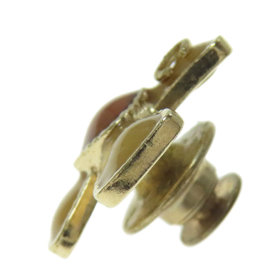 CHANEL Brooch Gold Plated gold PinBrooch Cross COCO Mark Women Used Authentic