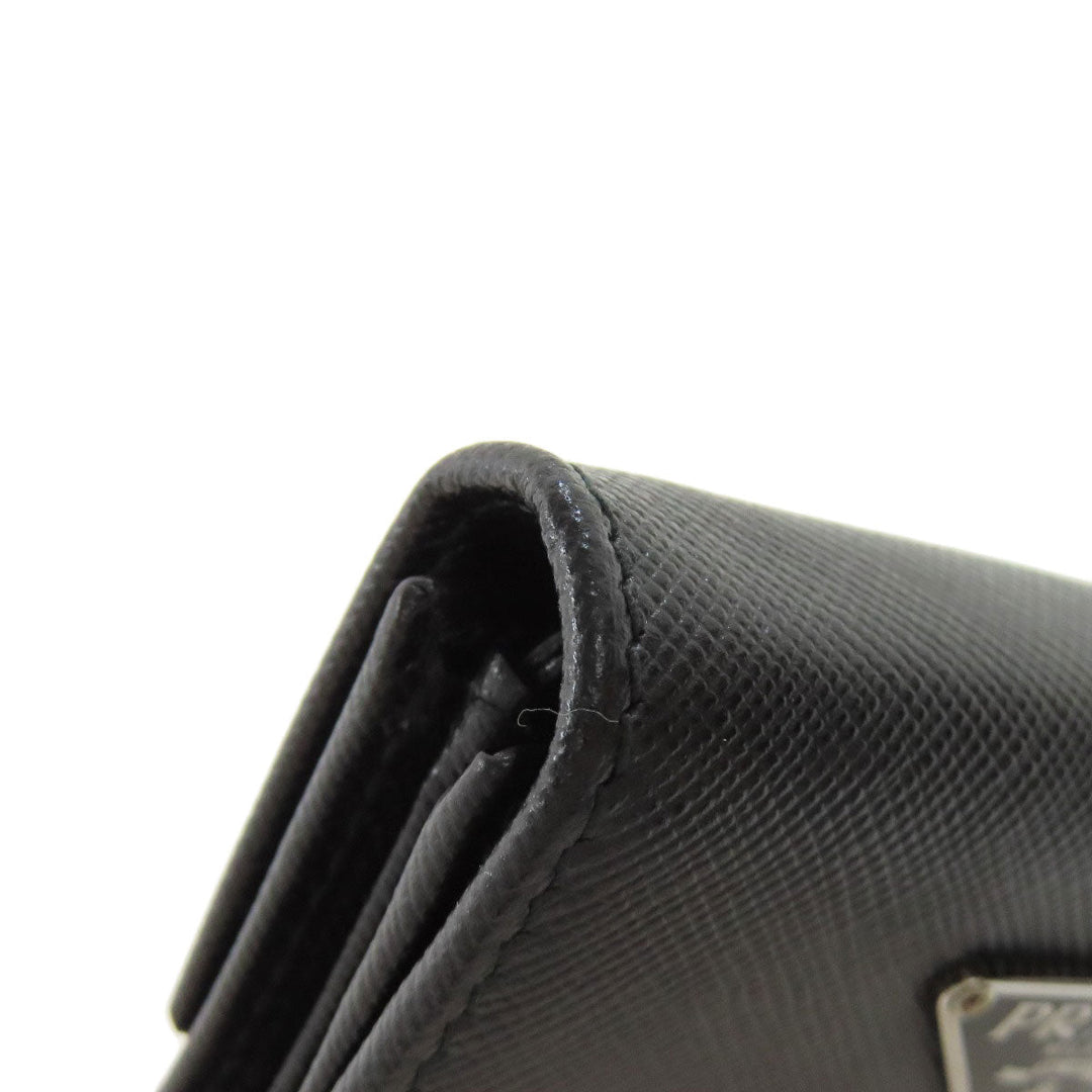 PRADA Coin case Safiano black logoMetal