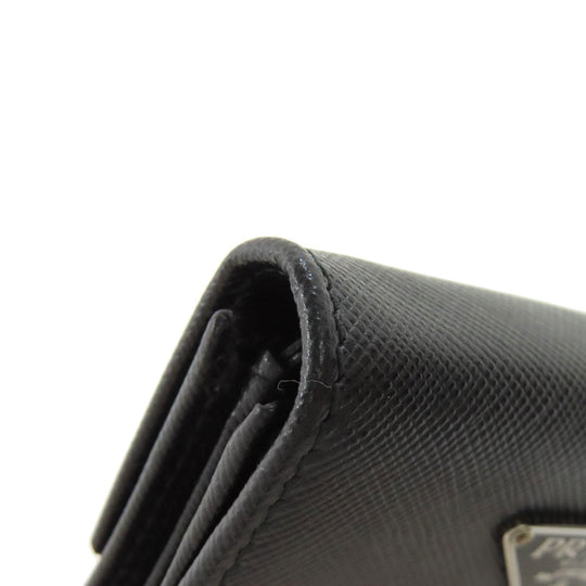PRADA Coin case Safiano black logoMetal