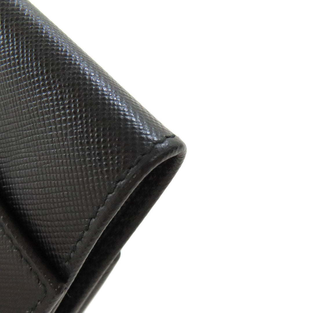 PRADA Coin case Safiano black logoMetal