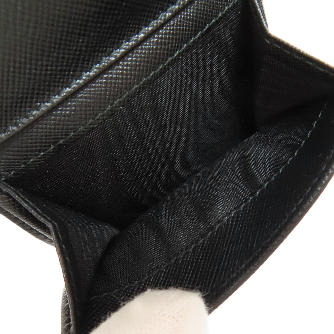 PRADA Coin case Safiano black logoMetal