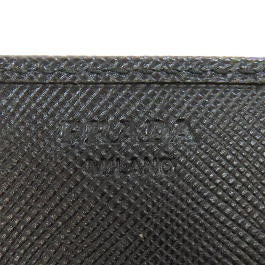 PRADA Coin case Safiano black logoMetal