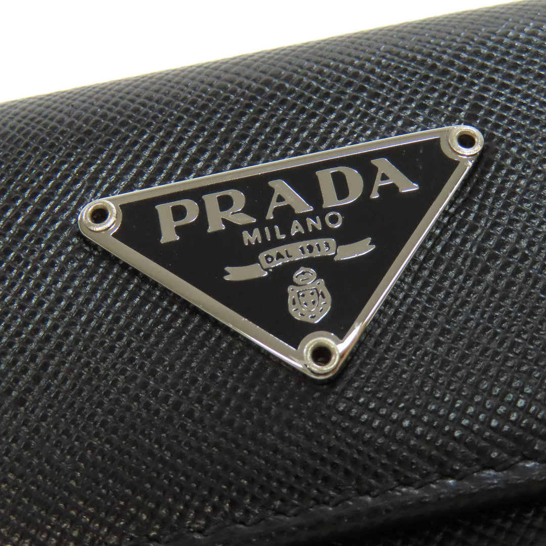 PRADA Coin case Safiano black logoMetal