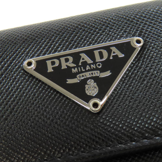 PRADA Coin case Safiano black logoMetal