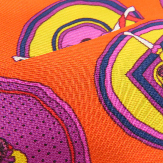 HERMES scarf silk Orange Twilly ballerina Women Used Authentic