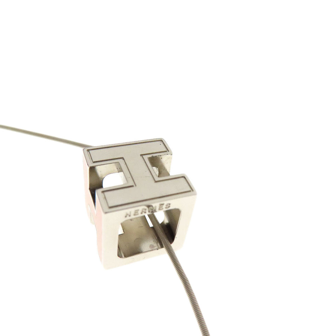 HERMES Necklace metallic Orange H cube Women Used Authentic