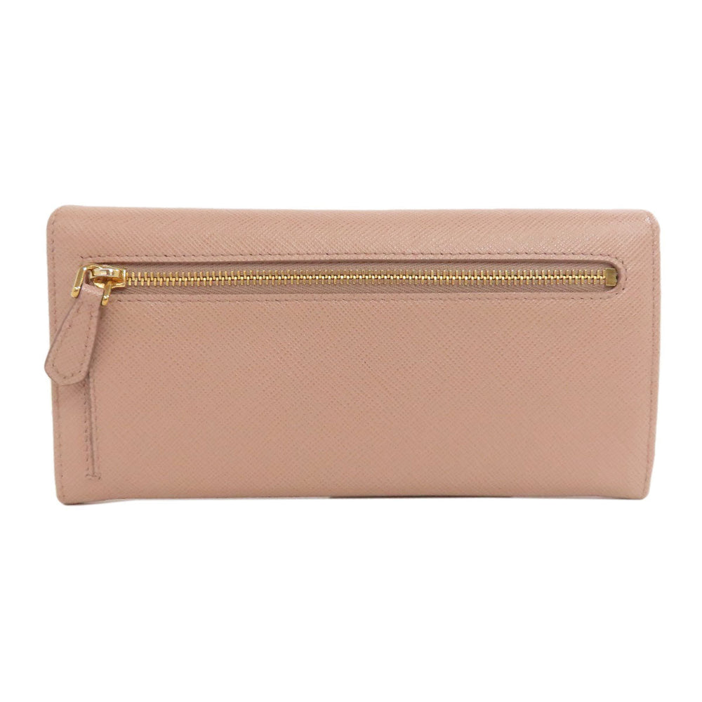 PRADA Long Wallet Purse leather beige Safiano logo