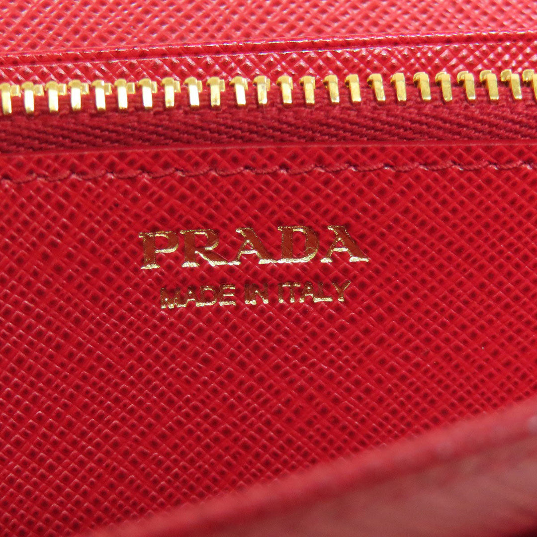 PRADA Long Wallet Purse leather beige Safiano logo