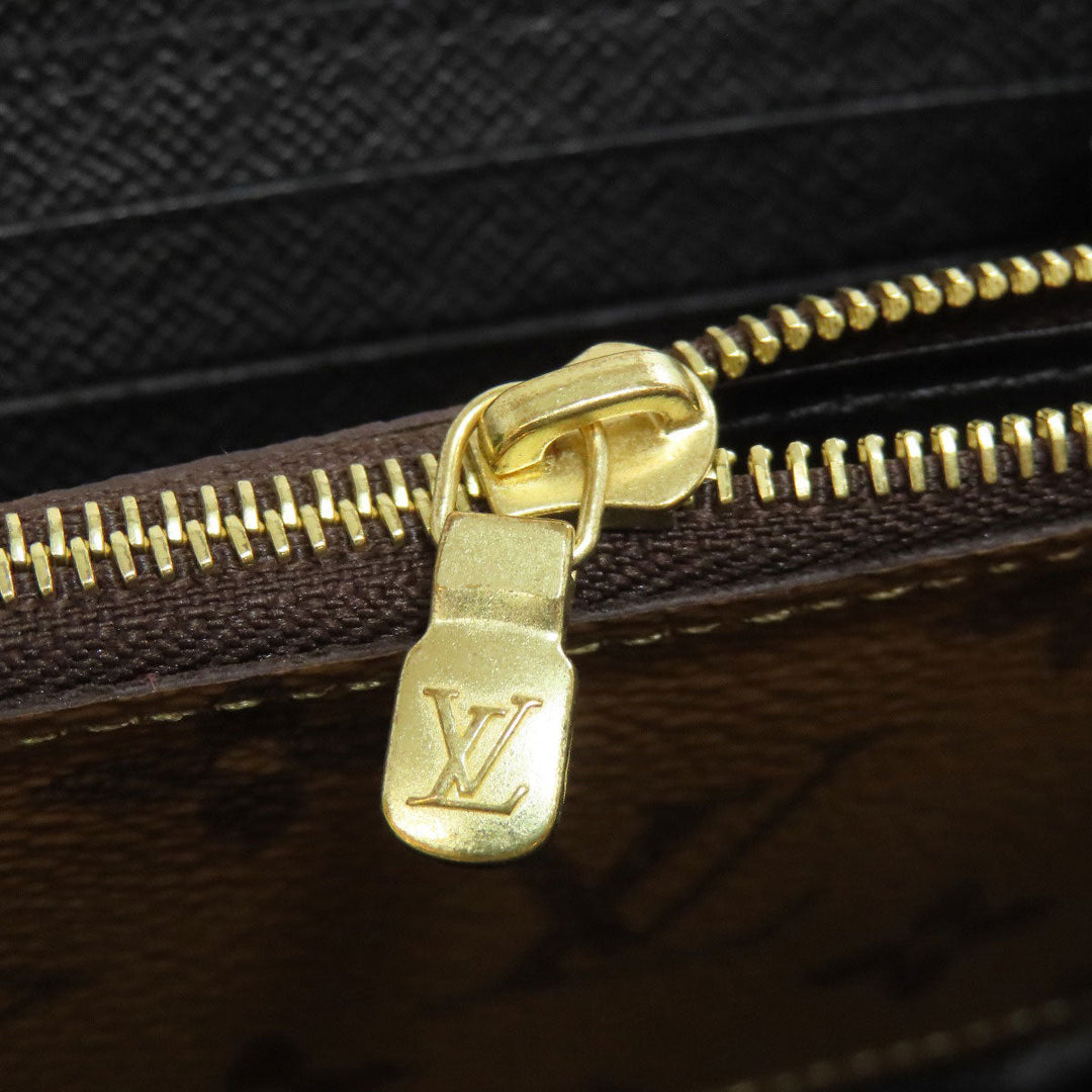LOUIS VUITTON Long Wallet Purse M82336 Monogram reverse Brown Portefeuille Clemence mens(Unisex) Used Authentic